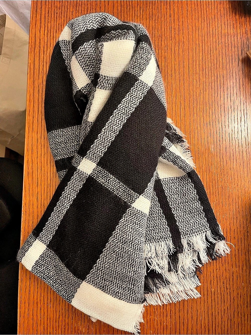 Black & White Plaid Scarf/Wrap